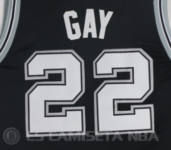 Camiseta Gay #22 San Antonio Spurs Autentico 2017-18 Negro
